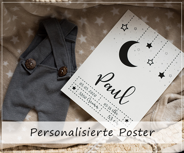 Personalisierte Poster für Taufe, Geburt, Hochzeit