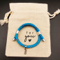 Mobile Preview: Armband mit Buchstabe S | Neon Blue