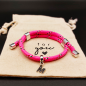 Preview: Armband mit Buchstabe M | Neon Pink