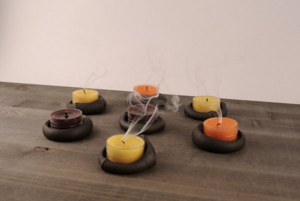 Kerzenklotz quadratisch (geschmiedeter Kerzenständer)