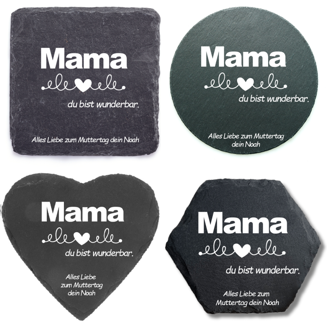 Mama du bist wunderbar. Muttertag - Glasuntersetzer