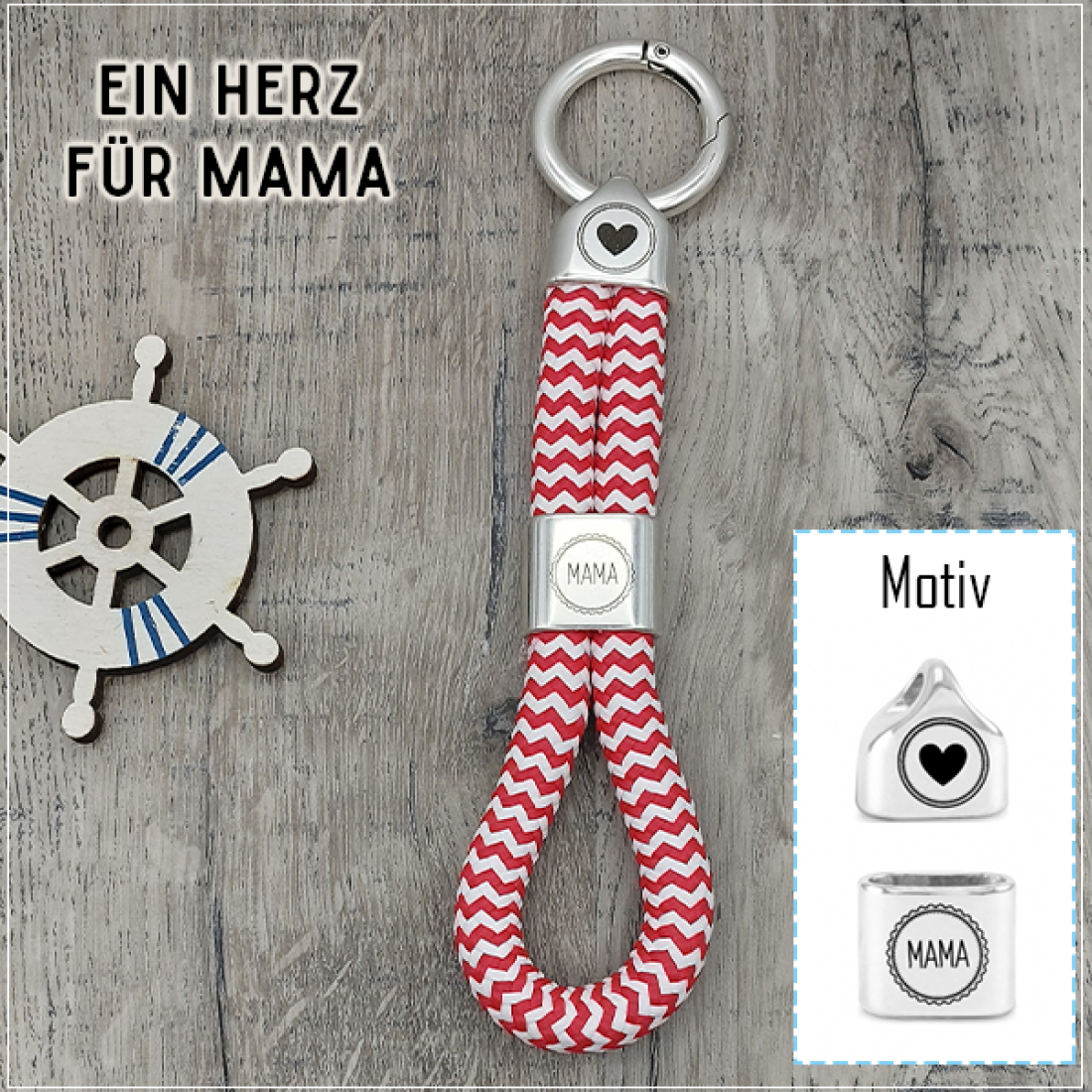 Ein Herz für Mama | Schlüsselanhänger in Silber