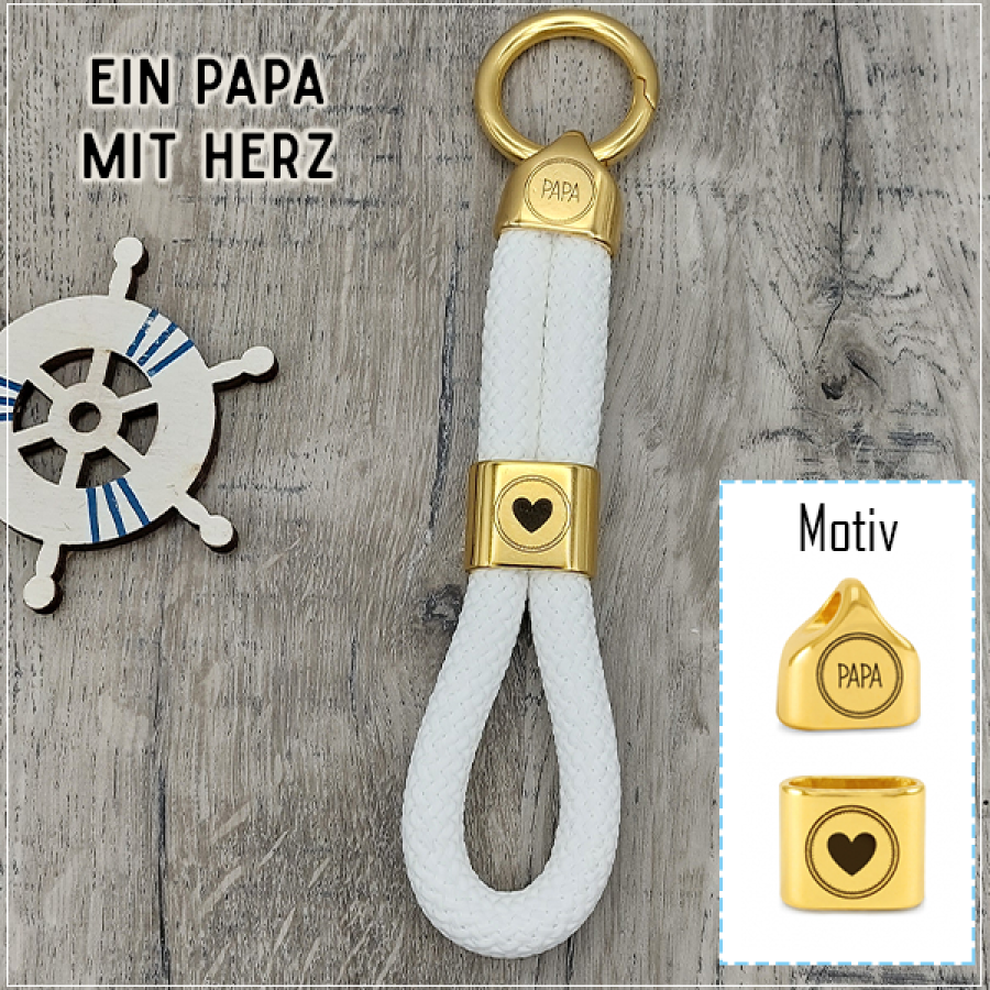 Ein Papa mit Herz | Schlüsselanhänger in Silber