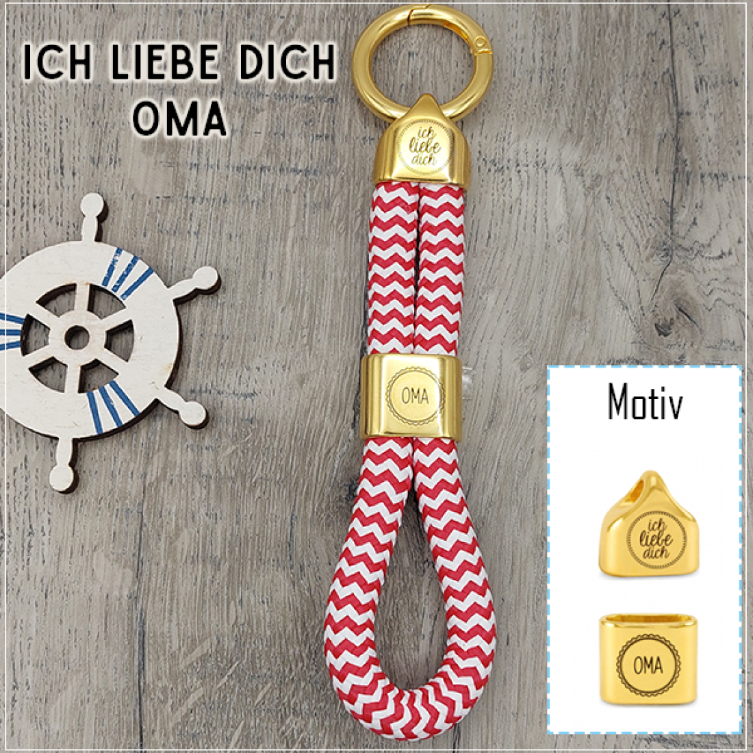 Ich Liebe dich Oma | Schlüsselanhänger in Gold