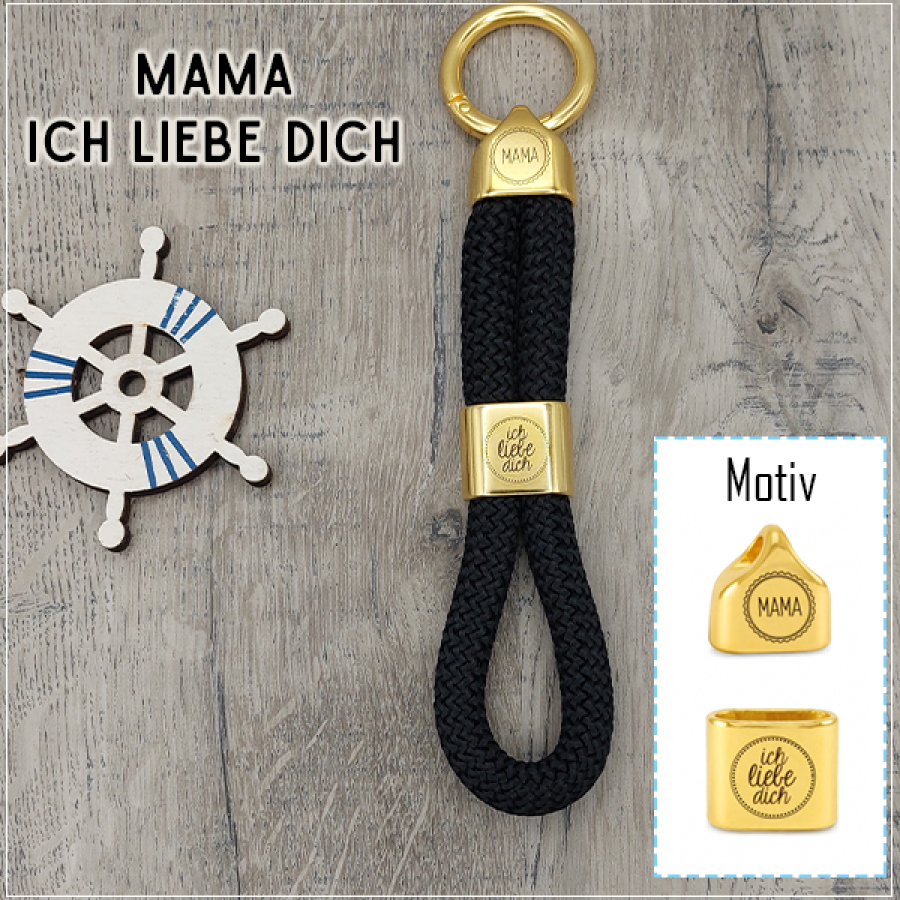 Mama Ich liebe dich | Schlüsselanhänger in Gold