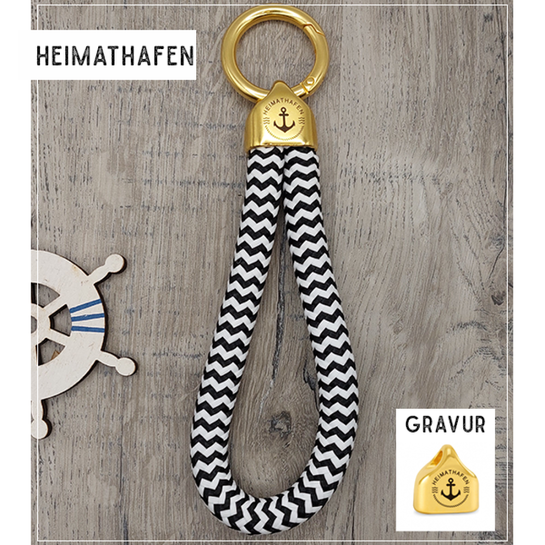 Heimathafen | Schlüsselanhänger in Gold