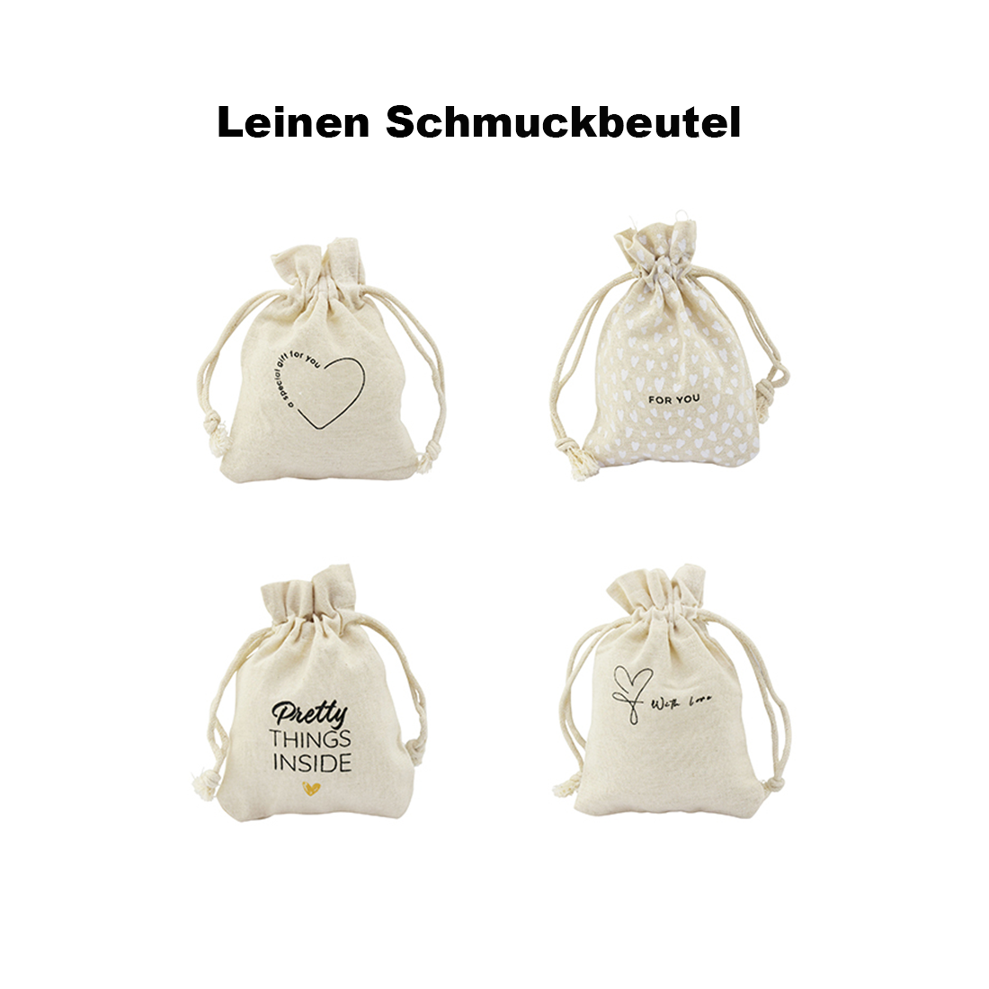 Leinenstoff Schmuckbeutel
