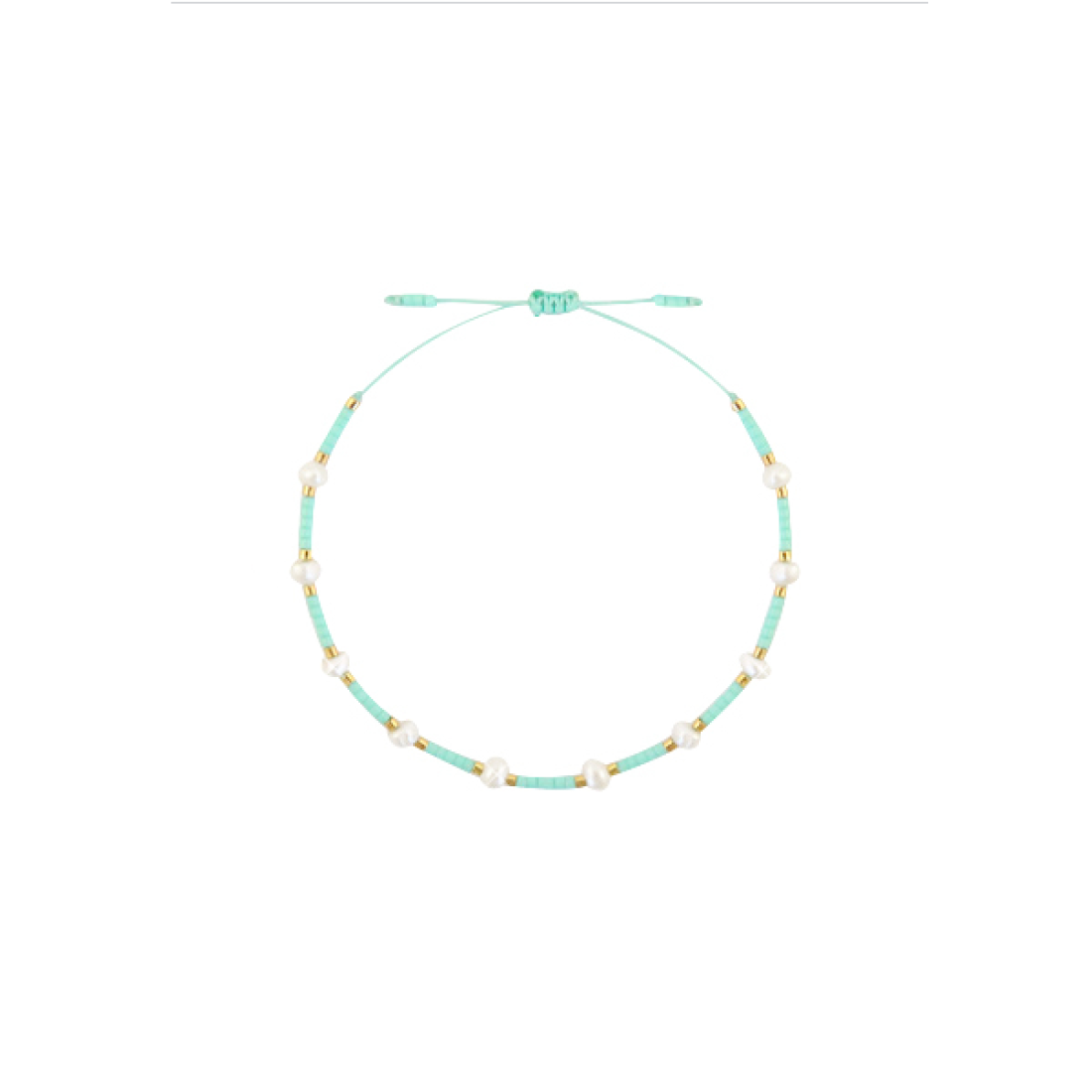 Fusskettchen Pearl Miyuki Turquoise green
