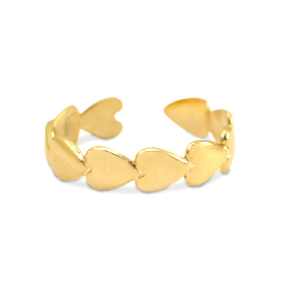 Herz Ring - in Gold aus Stainless Steel