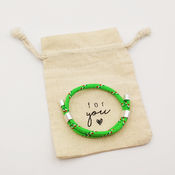 Segeltau Armband | Neon Grün mit Magnetverschluss Herz