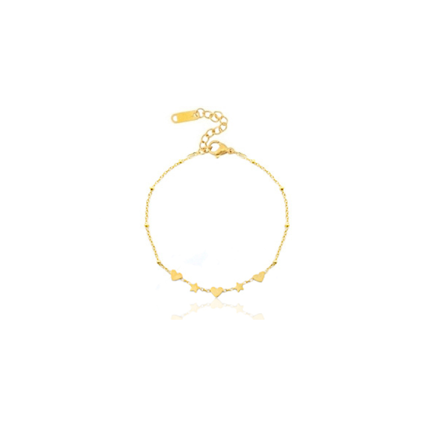Armband Herz & Sterne in Gold | Rostfreiem Stahl