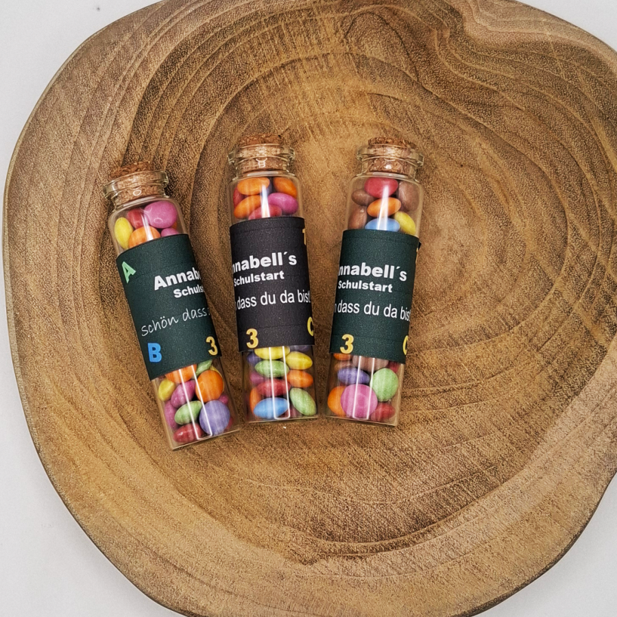 Mini Smarties Glas mit Wunschnamen