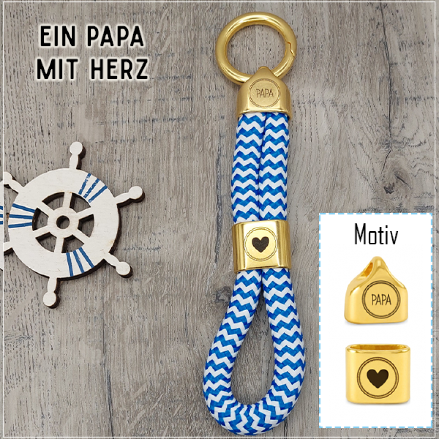 Ein Papa mit Herz | Schlüsselanhänger in Silber