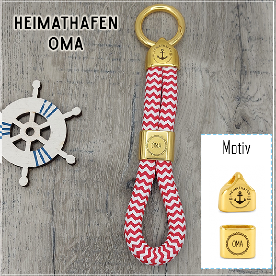 Heimathafen Oma | Schlüsselanhänger in Gold