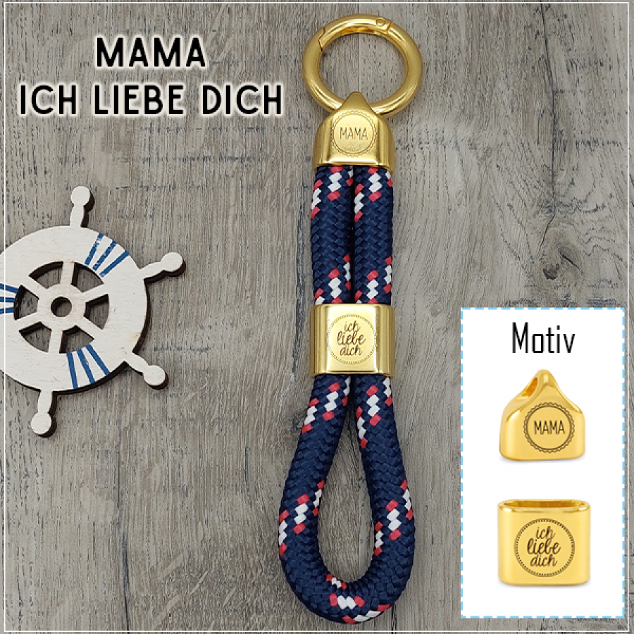 Mama Ich liebe dich | Schlüsselanhänger in Gold