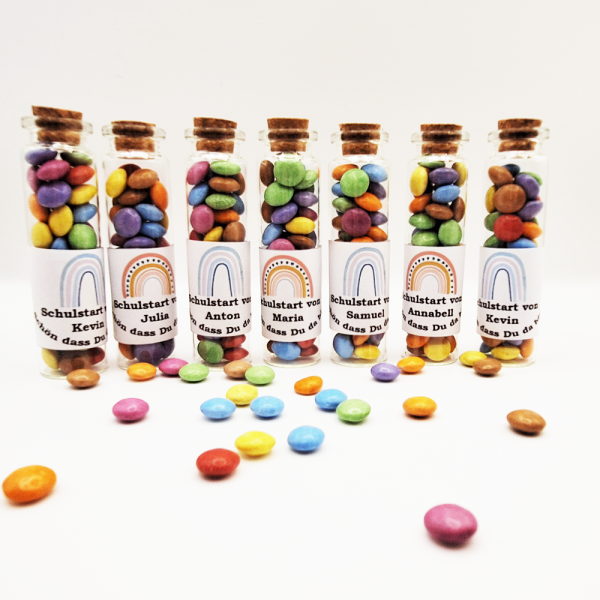 Perfektes Geschenk zum Schulstart - Segeltau Schlüsselanhänger und Mini Glas mit Motiv