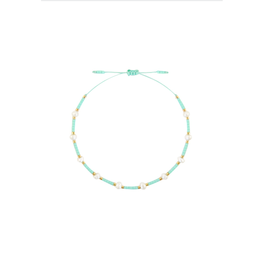 Fusskettchen Pearl Miyuki Turquoise green